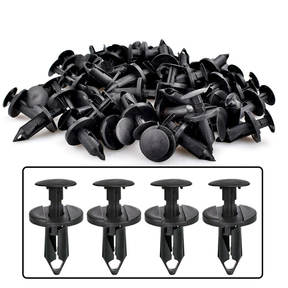 100-piece clamp for 8mm hole plastic rivet retainers, mudguards, bumpers, promotional fasteners - n