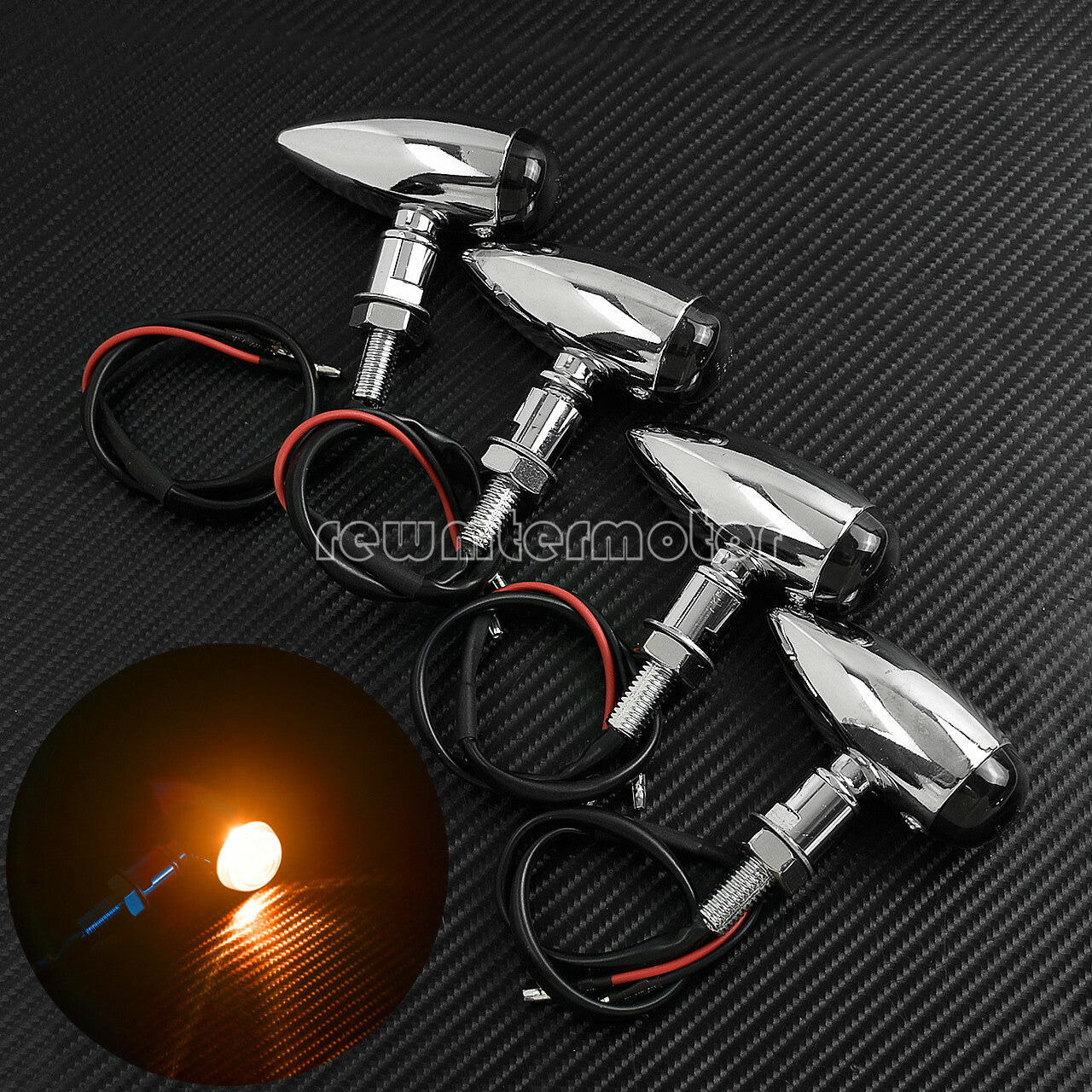 4pc Amber Bullet Turn Signal Indicator Flasher Light Fit For Softail Touring CVO Q