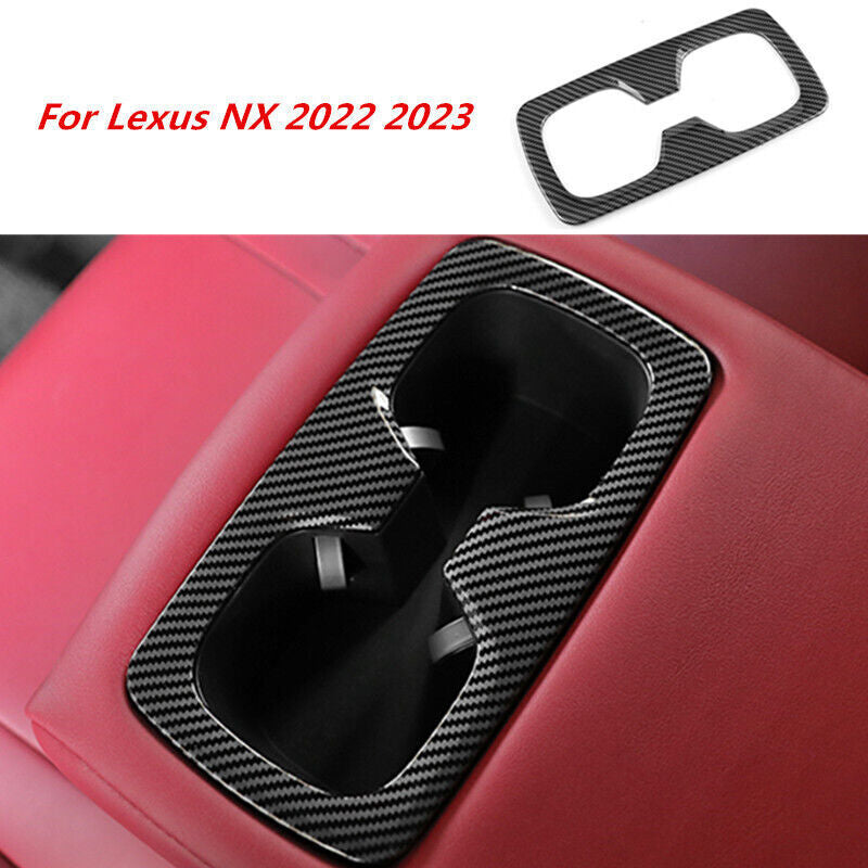 Carbon Fiber Rear Water Cup Holder Frame Trim for Lexus NX 250 350 450h 2022-24