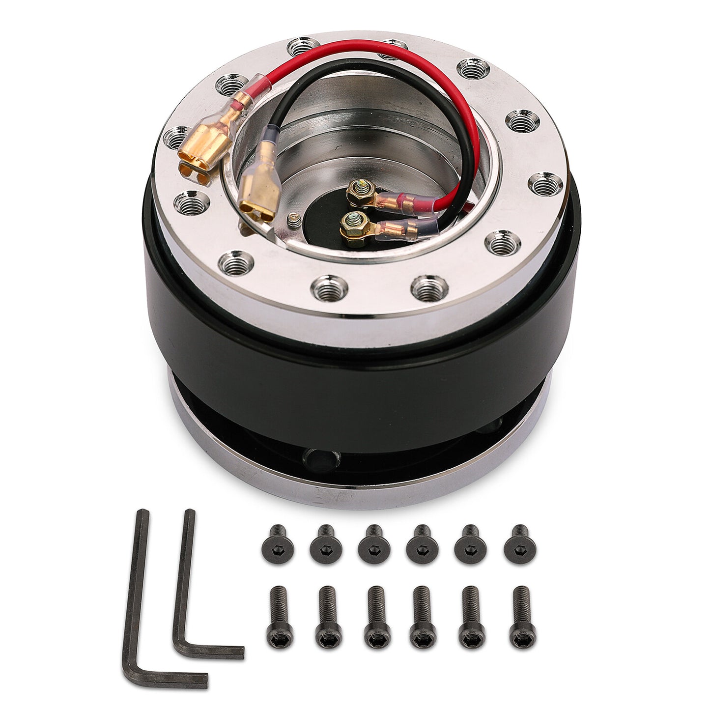 Universal Black Steering Wheel Quick Release Hub Race Adapter Snap Off Boss Kit