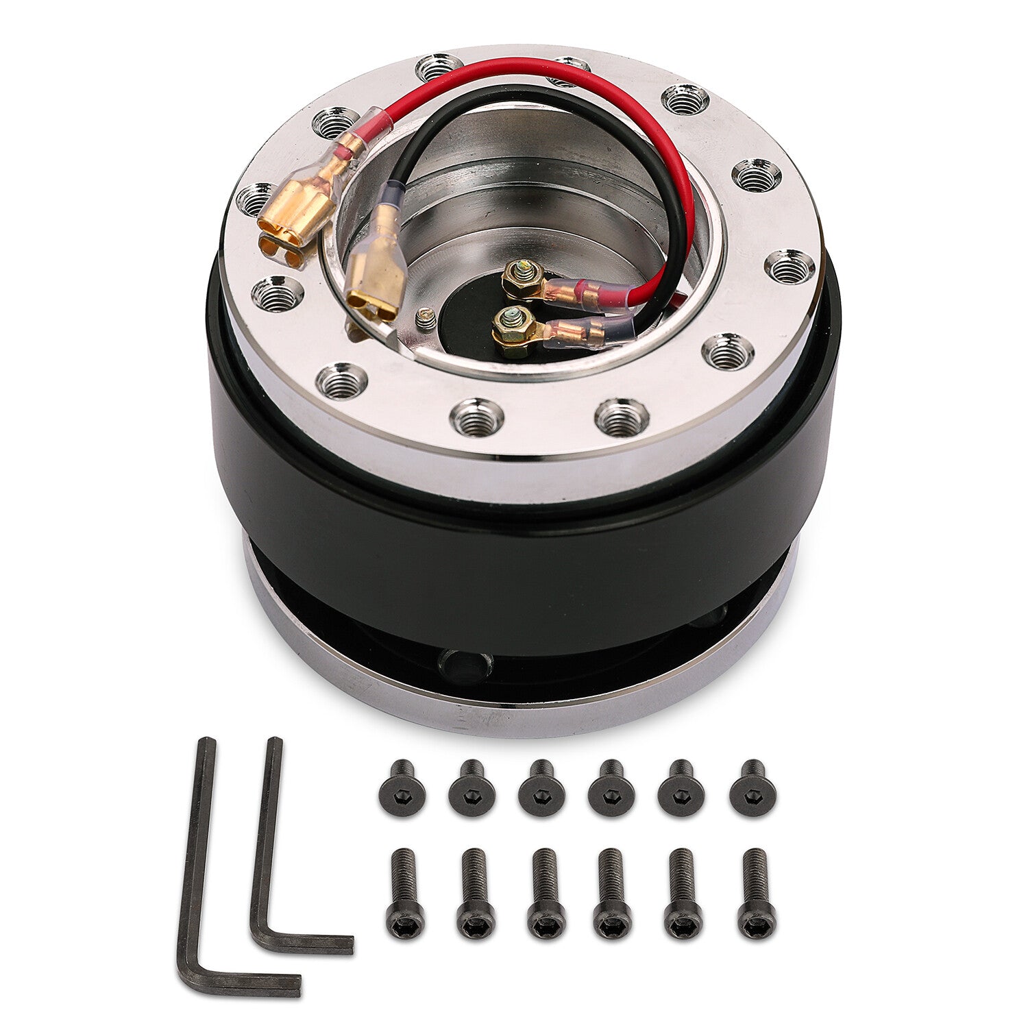 Universal Black Steering Wheel Quick Release Hub Race Adapter Snap Off Boss Kit