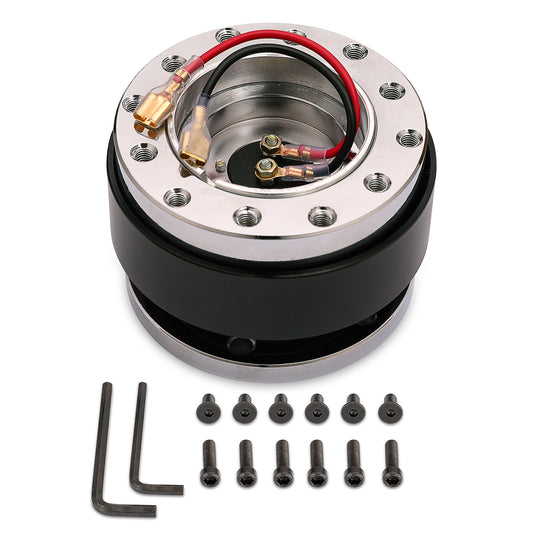 Universal Black Steering Wheel Quick Release Hub Race Adapter Snap Off Boss Kit