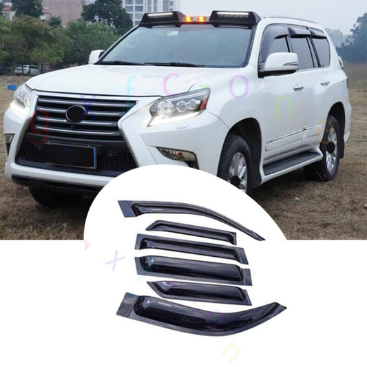 6X for Lexus 2010-22 GX460 Smoke Black Window Visor Vent Shades Sun Rain Guard