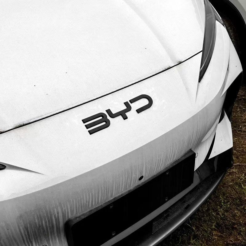 Black Front Grille Logo Emble Cover Trim for BYD Sealion 7 EV 2024 2025