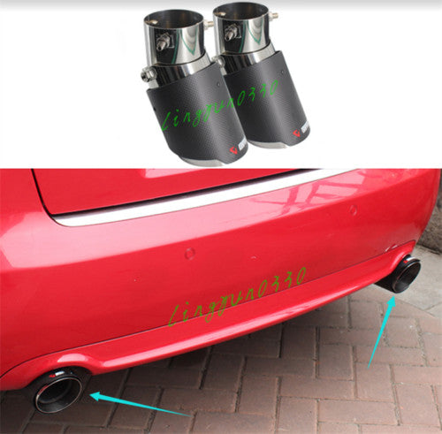 for Nissan Sentra 2020-2022 Carbon Fiber Rear Exhaust Muffler Tip Tail Pipes 2P