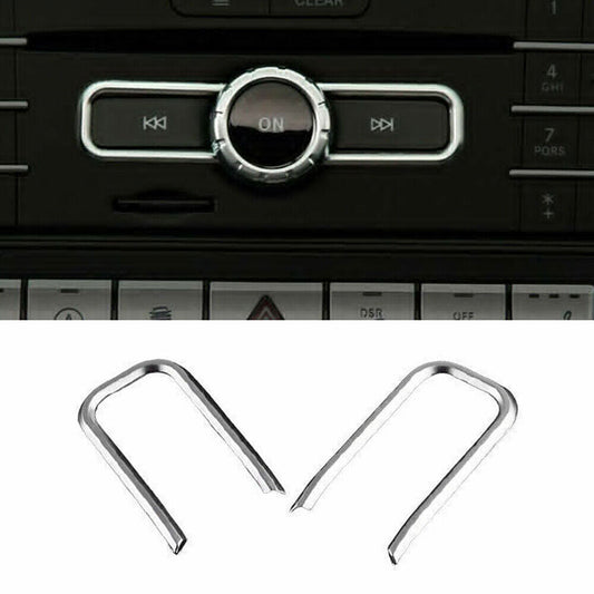 for Benz GLE GLS 16-19 Silver ABS Control Multimedia Button Frame Cover Trim 2P