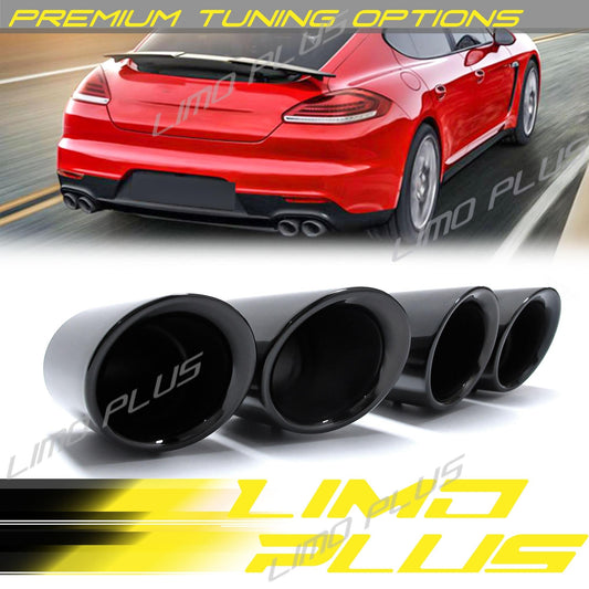For 2010-2013 for Porsche 970 for Panamera Exhaust Tips Muffler Tailpipes Black Q
