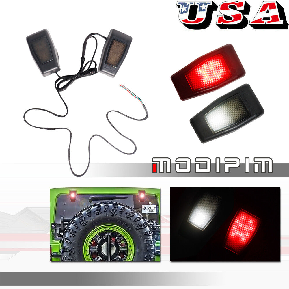 For 07-17 for Jeep for Wrangler JK Brake Tail Backup LED Rear Window Light - 2 pcs - v