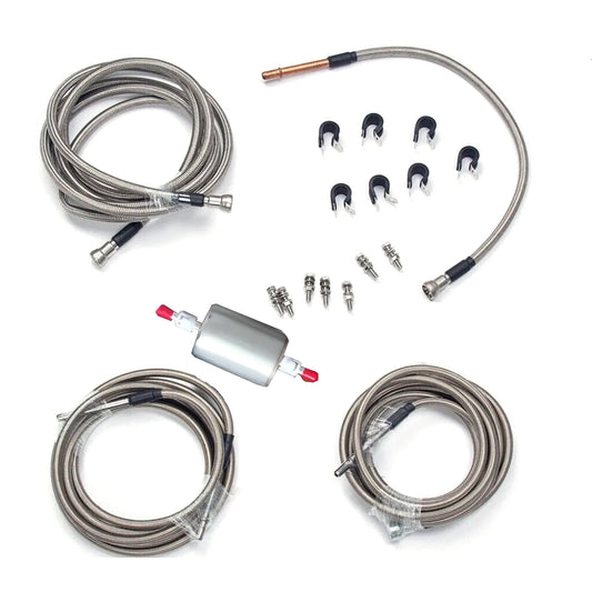 1Set SS Braided Fuel Lines Quick Fix Kits for GMC for Chevrolet Gas Flex Ext Cab