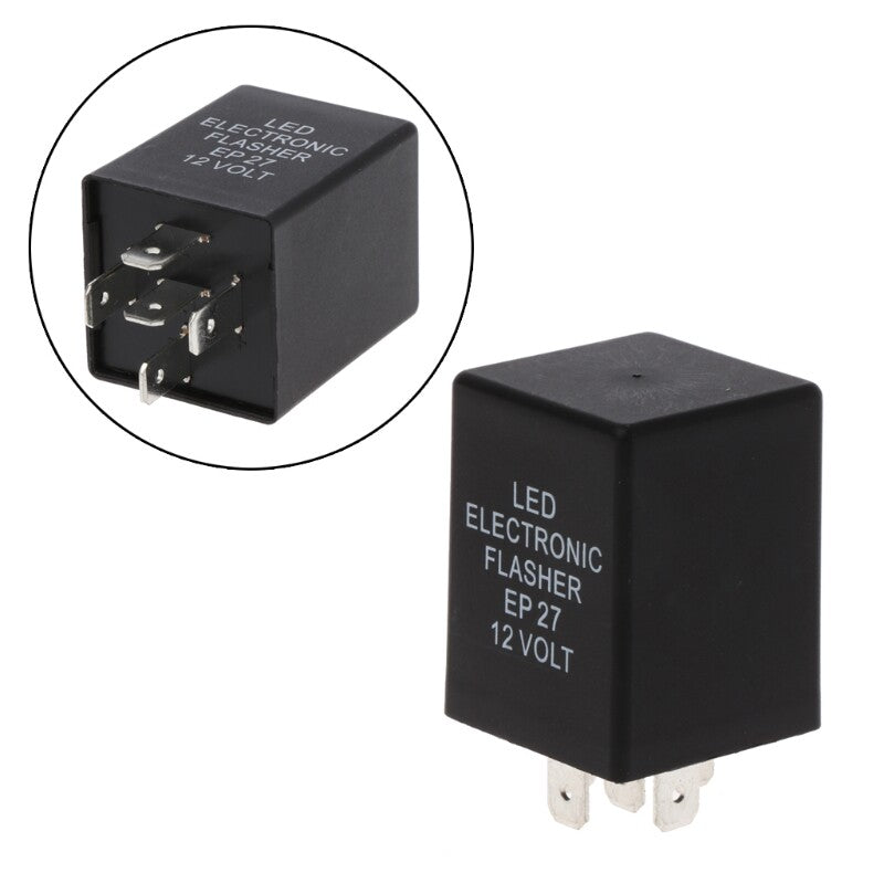 5 Pins 12V EP27 LED Flasher Relay Car Turn Signal Indicator Blinker Flash Black Q