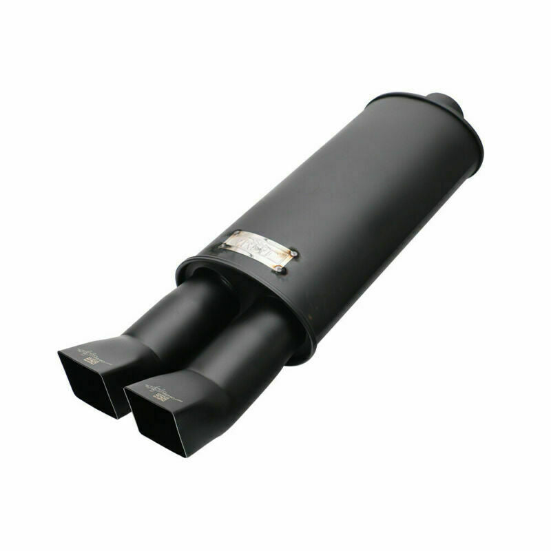 1PC 2.5 ID 2 OD Sport Great Sound Straight Exhaust Muffler Dual Tips Black