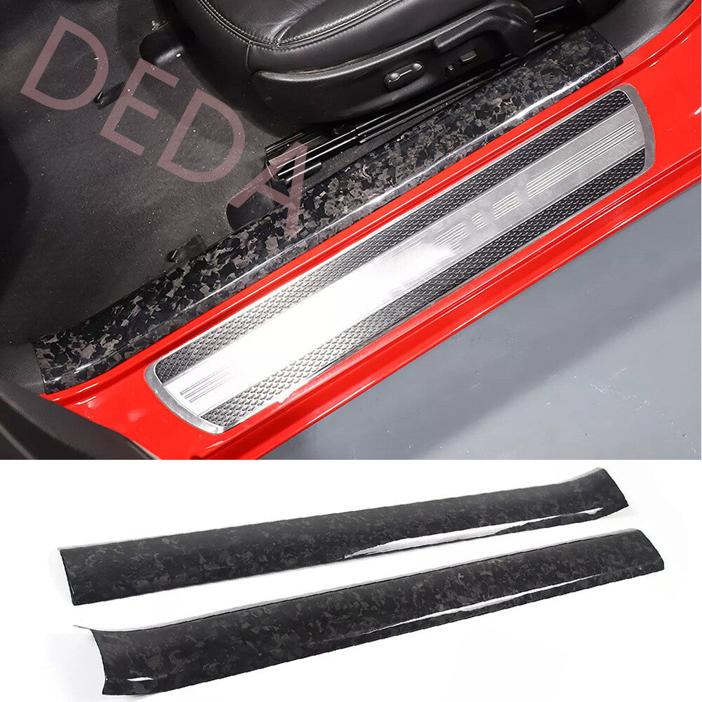 2¡ÁForged Carbon Fiber Inner Door Sill Scuff Guard Trim for Corvette C6 2005-2013