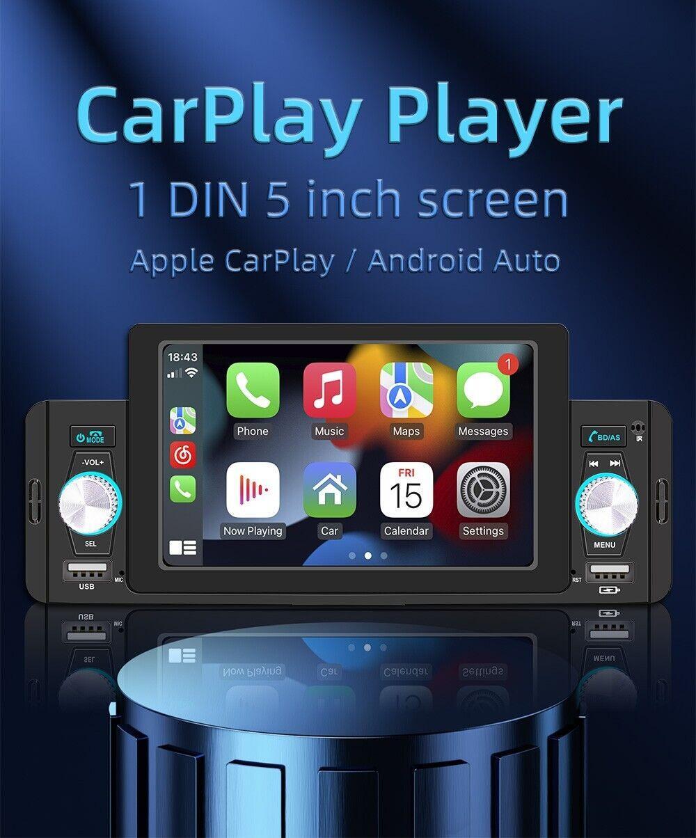 5-inch car stereo Bluetooth radio player with single-dial touchscreen CarPlay Android- n