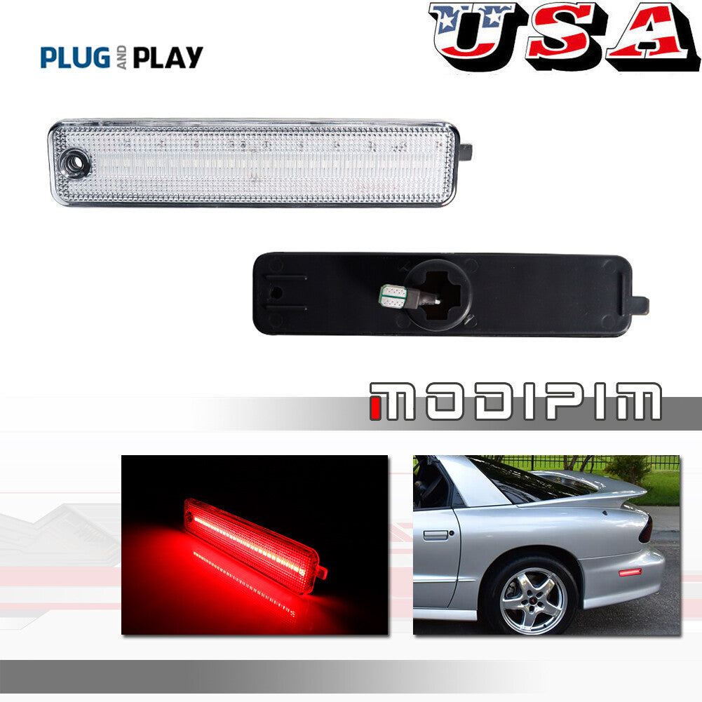 Suitable for 93-02 for Pontiac Firebird Trans AM transparent LED bumper red LED side marker light- v