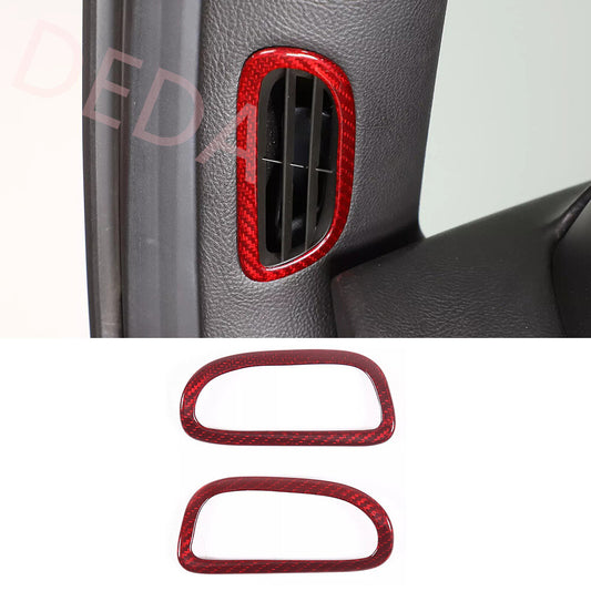 2¡ÁRed Carbon Fiber Front A Pillar Air Vent Outlet Trim for Corvette C6 2005-2013
