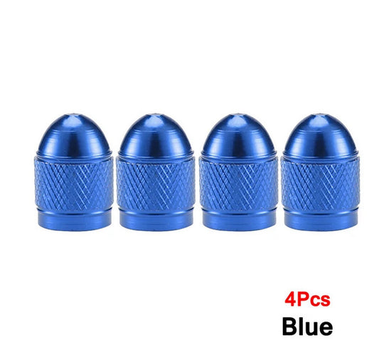 4-piece car tire valve cover rod air dust cover blue bullet for Lexus for Infiniti