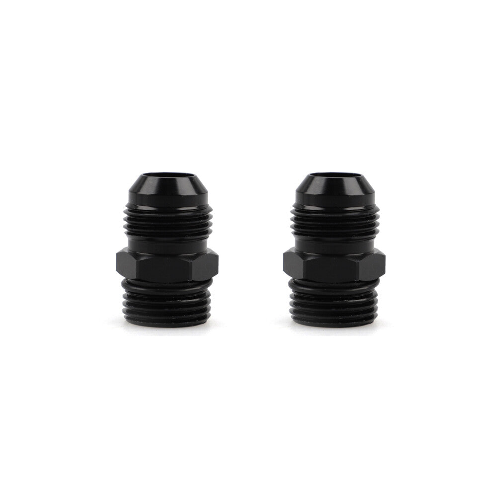 2-Pack ORB-10 O-ring Boss AN10 10AN to AN8 8AN Male Adapter Accessories - Black Aluminum