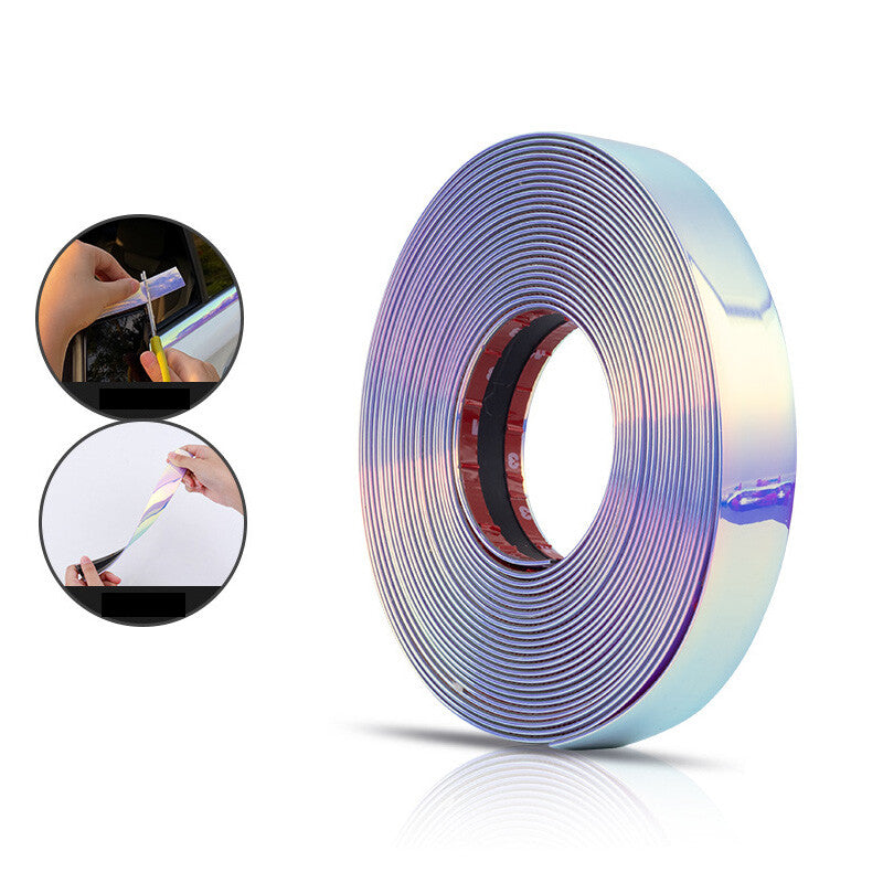 *10mm Chrome Molding Trim Car Door Side Exterior Edge Lip Protect Sticker Set v