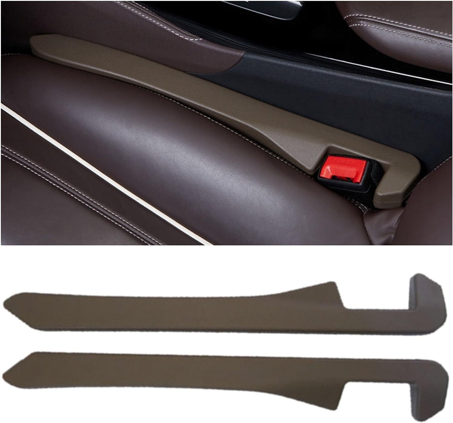 2-Pack Brown Car for Seat Gaps Filler for Cars, SUVs, and Trucks
