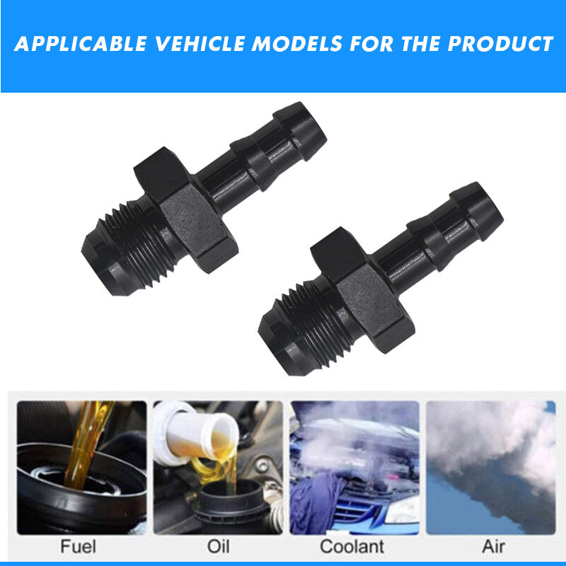 2-Piece AN6 6AN Male Flash to 5/16 Inch Hose Lever Push Lock Adapter Accessories Aluminum- n
