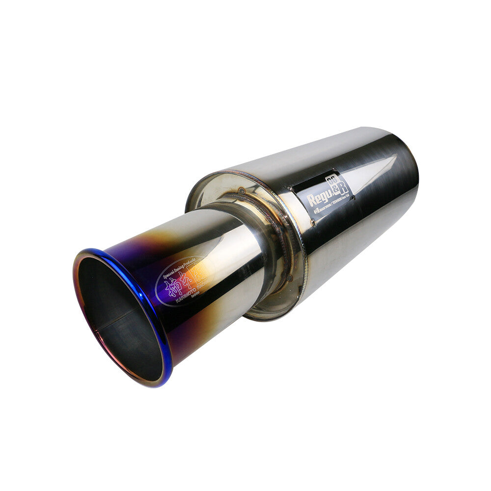 2.5 Inlet 4 OD Rolled Straight Exhaust Muffler Tips 6 Body Resonator