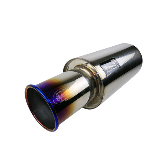 2.5 Inlet 4 OD Rolled Straight Exhaust Muffler Tips 6 Body Resonator