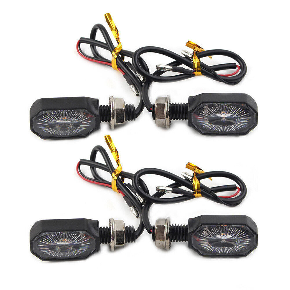 4x for Mini Motorcycle LED Turn Signal Blinker Amber Light Indicator 12V Q