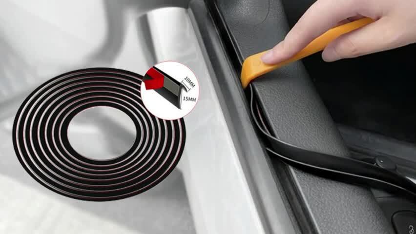 2-meter automotive side window trim edge molding V-shaped rubber wind vane sealing strip - n