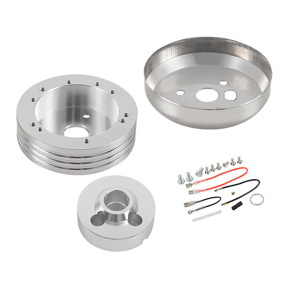 56 Hole Steering Wheel Polishe Hub Adapter Flaming River Ididit GM for Chevy Silver