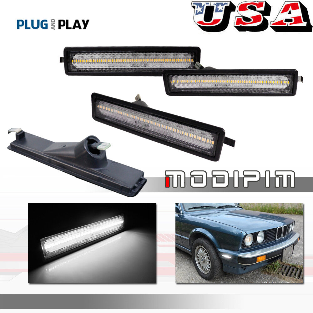 Clear lens white front and rear corner light kit for E30 E32 E34 3 5 7 - v