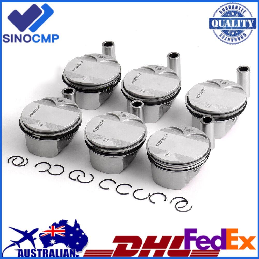 6x Pistons Rings Set STD Low Compression 9.7:1 for BMW E60 E90 325i 523i N52B25