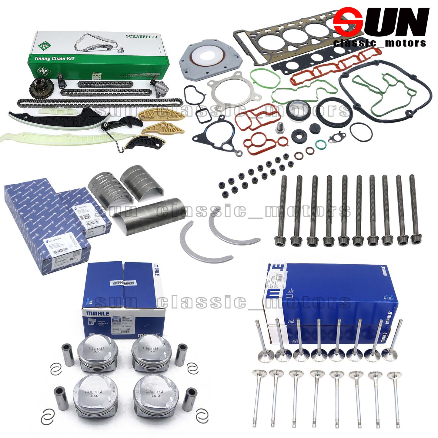 Engine overhaul and piston/valve rebuild kit for Audi A4 A5 1.8 TFSI CDH CDA-