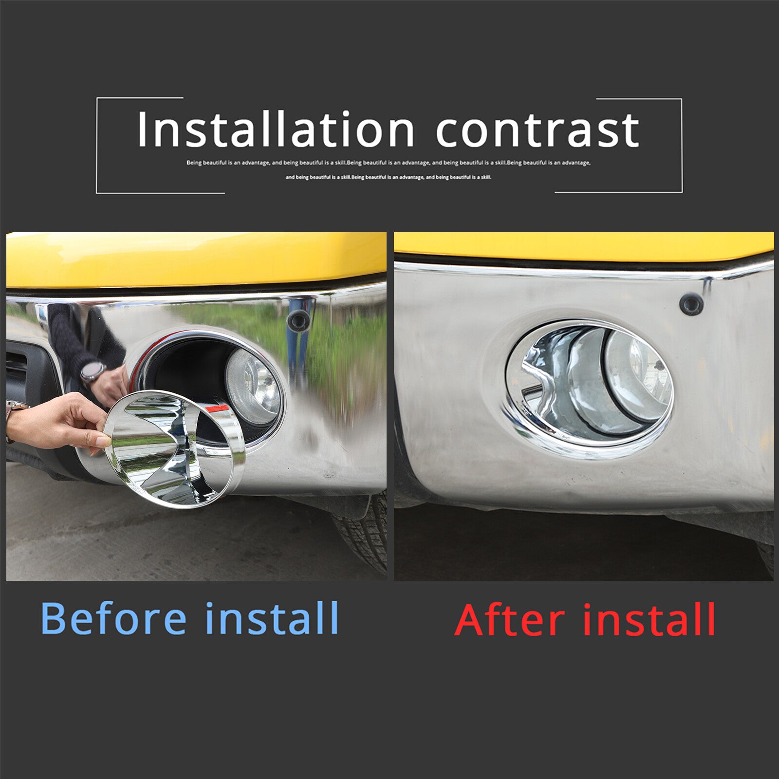 2-piece set of chrome front fog light cover trim rings suitable for Tenderloin 2007-2013 n