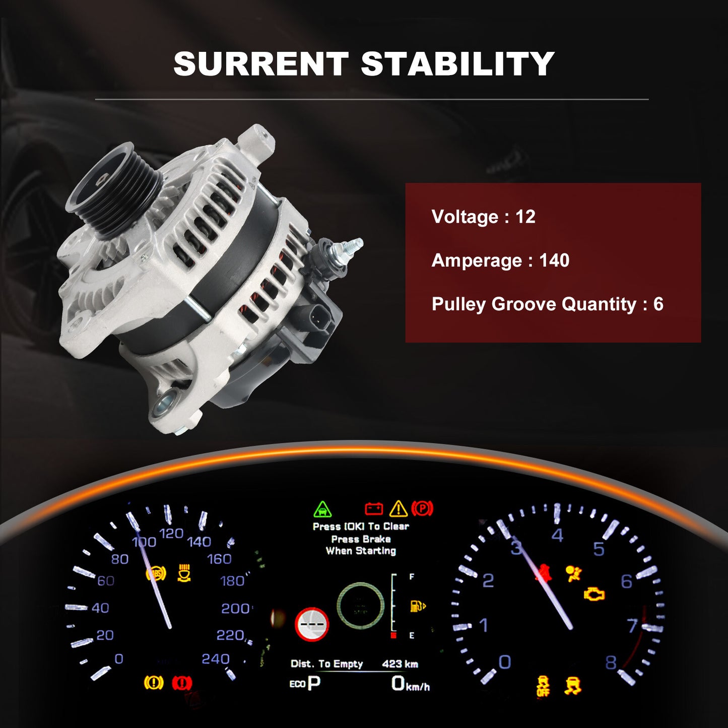 Alternator for Jeep for Wrangler 3.8L 2009 2010 2011 11243 11294 11295 4801304AA