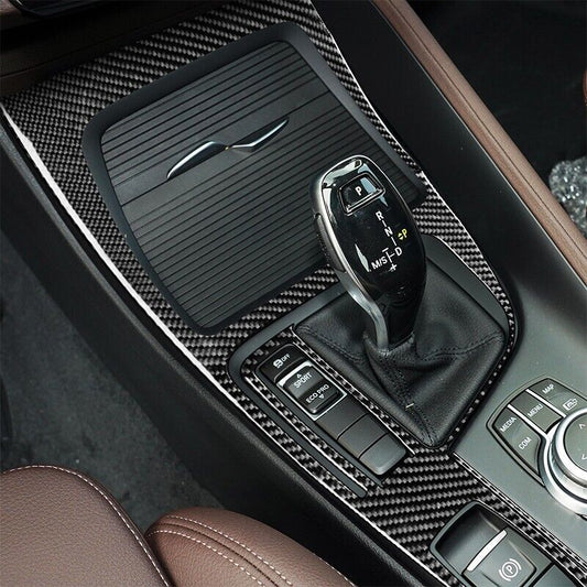 Real Carbon Fiber Car Gear Shift Panel Cover Trim for BMW X1 F48 2016 2017-2019
