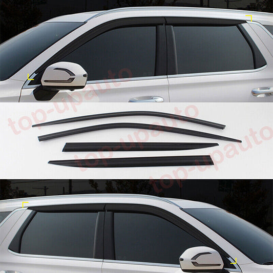 for Hyundai Palisade 2020-2024 Black Window Visors Sun Rain Guard Vent Deflector