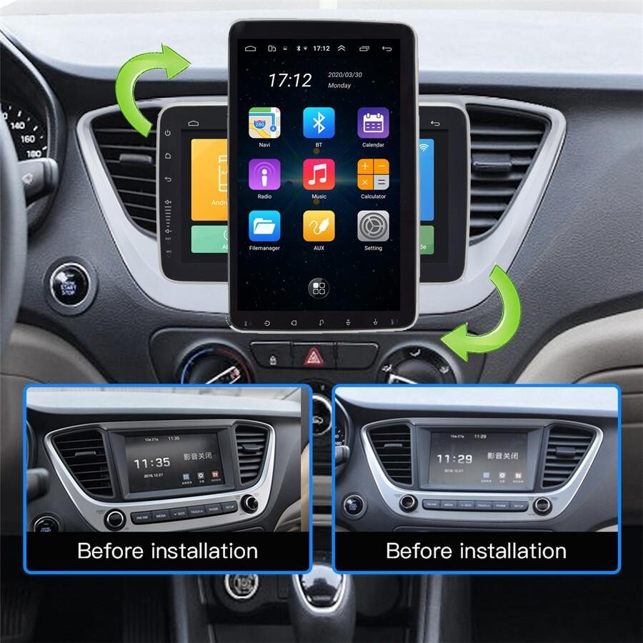 Bluetooth Car Radio, GPS, Stereo MP5 Player, 10-inch Dual-Din Rotatable Touchscreen n