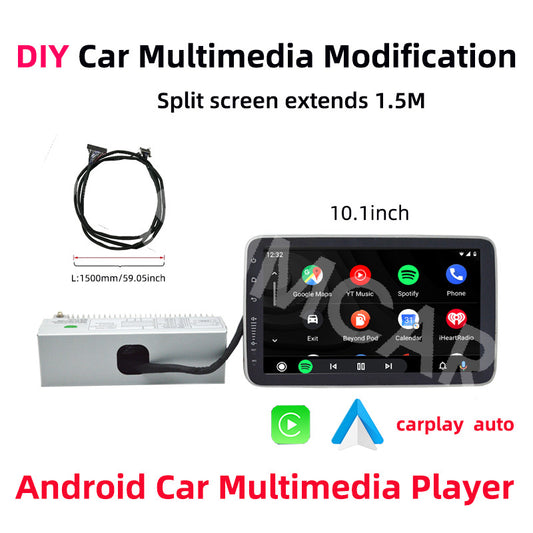 Single 1Din 10.1in Touch Screen Stereo Bluetooth Radio Car GPS Player DIY Screen