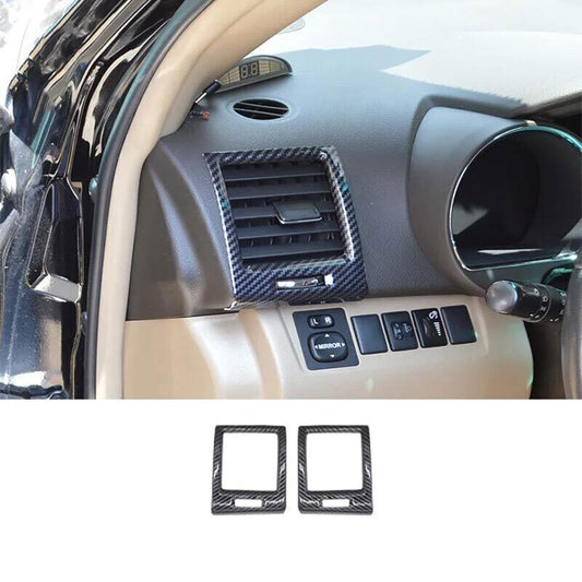 Console LR Air Out Vent Frame Trim Carbon Fiber for Toyota Highlander 2008-13