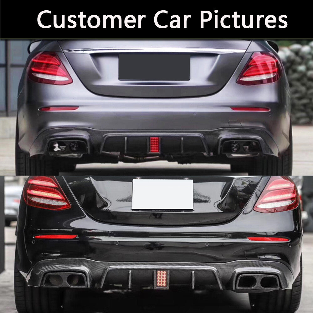 Rear Bumper Lip Diffuser with Exhaust for Benz E Class W213 E63 AMG Sport Bumper