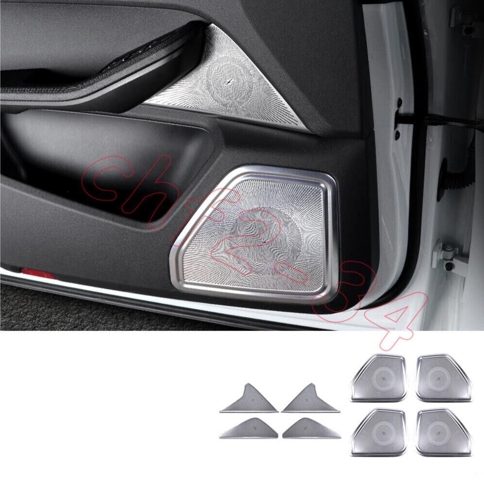 Chrome Steel Inner Door Speaker Ring Cover Trim 8PCS for Porsche Macan 2014-2021