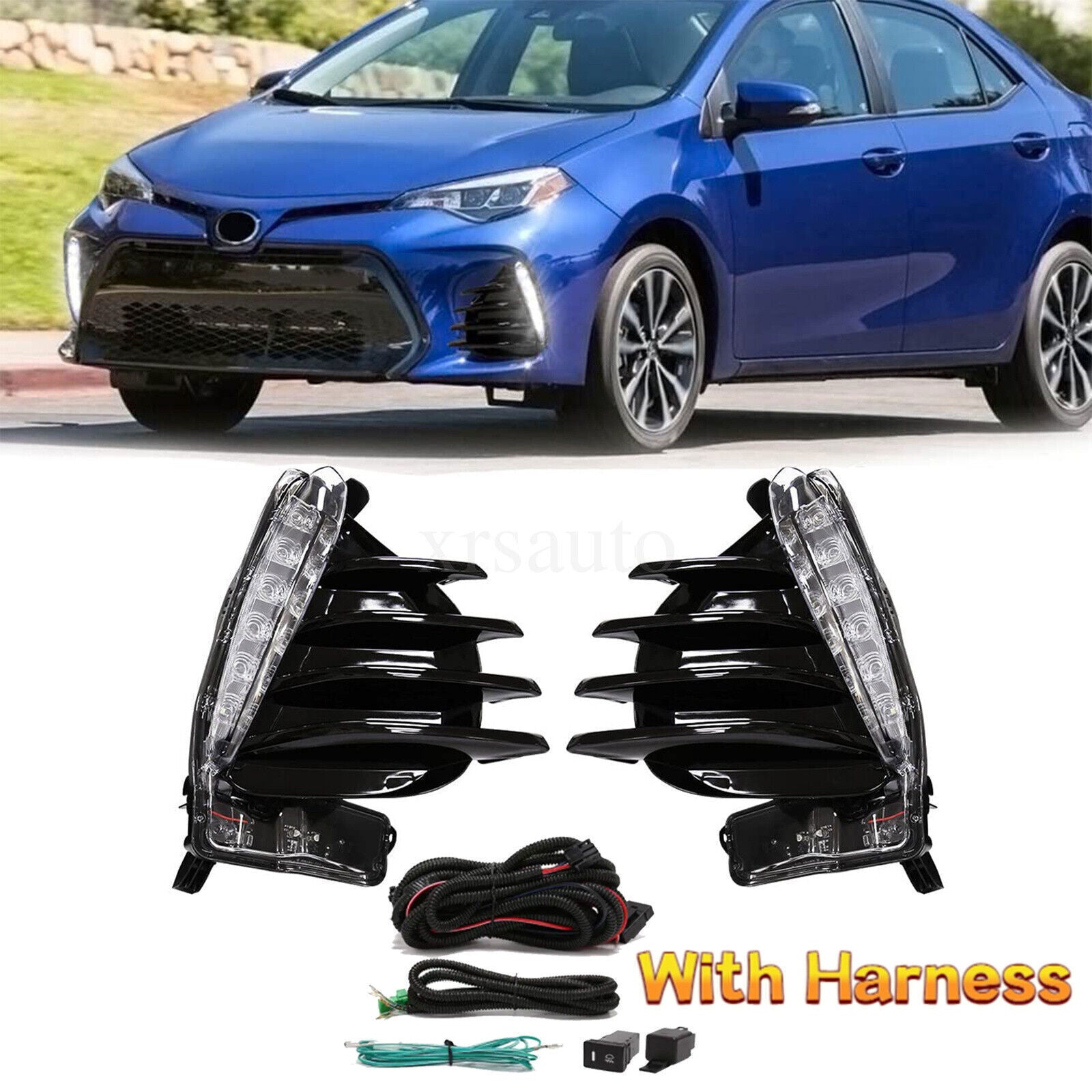 For 2017 2018 2019 Toyot@a for Corolla SE XSE LED DRL Fog Daytime Running Light Lamp n
