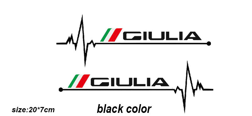 2-pack Black Giulia Car Window Sticker Badges for Alfa Romeo Giulia