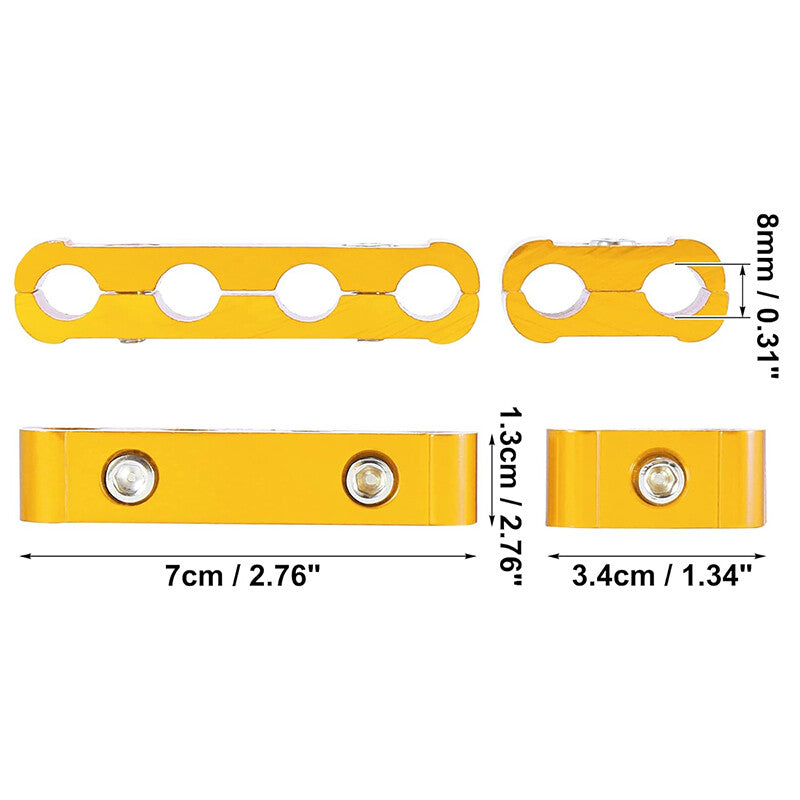 3x Aluminum Engine Spark Plug Wire Separator Divider Organizer Clamp Kit Yellow Q