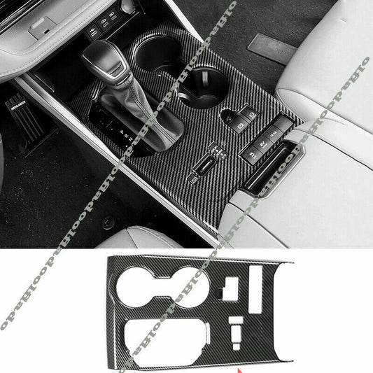 Carbon Fiber Gear Box Shift Cup Holder Frame Cover for Toyota Highlander 2020-23