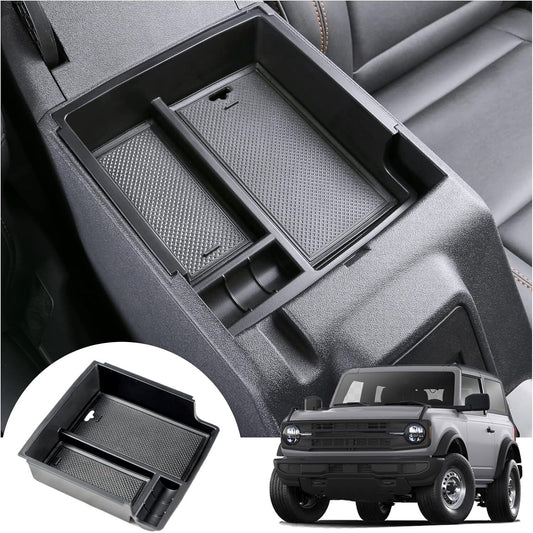 For 2021-2024  for ford  Bronco Car Center Console Armrest Storage Box Organizer Tray Q