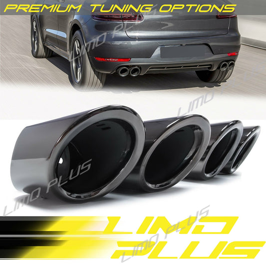 GTS Style Black Exhaust Tips for Porsche Macan Base 2.0L 2014 2015-2017 2018 Q