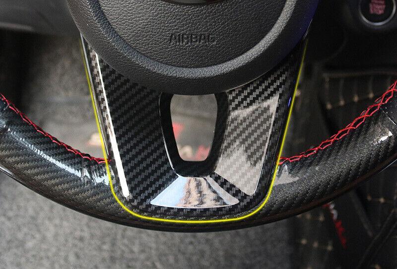 for Kia Forte K3 GT 2019-2023 Carbon Fiber Steering Wheel Strip Cover Trim 2pcs