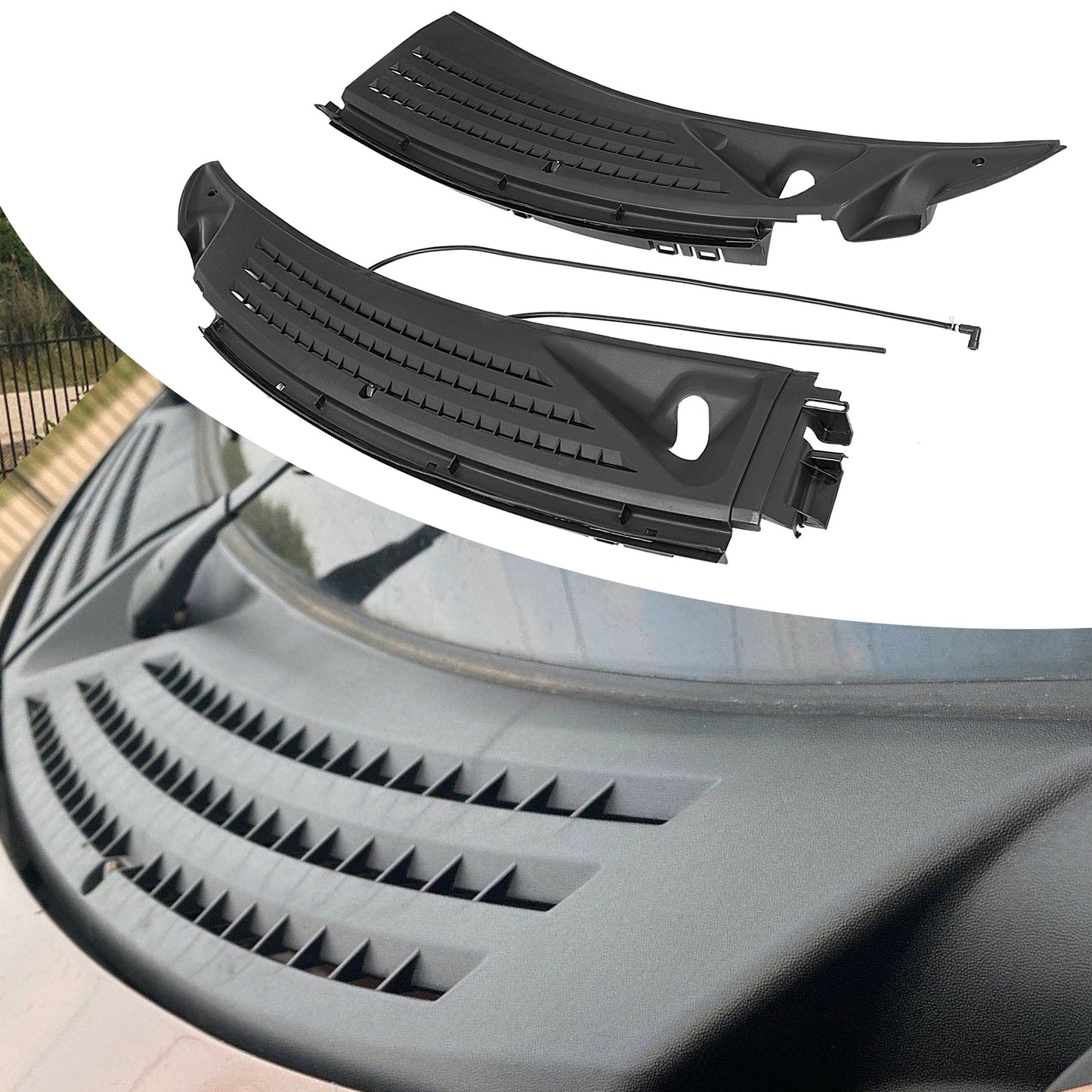 for Ford F150 09-14 Windshield Wiper Cowl Panel Grille Set w/ Seals Right  Left
