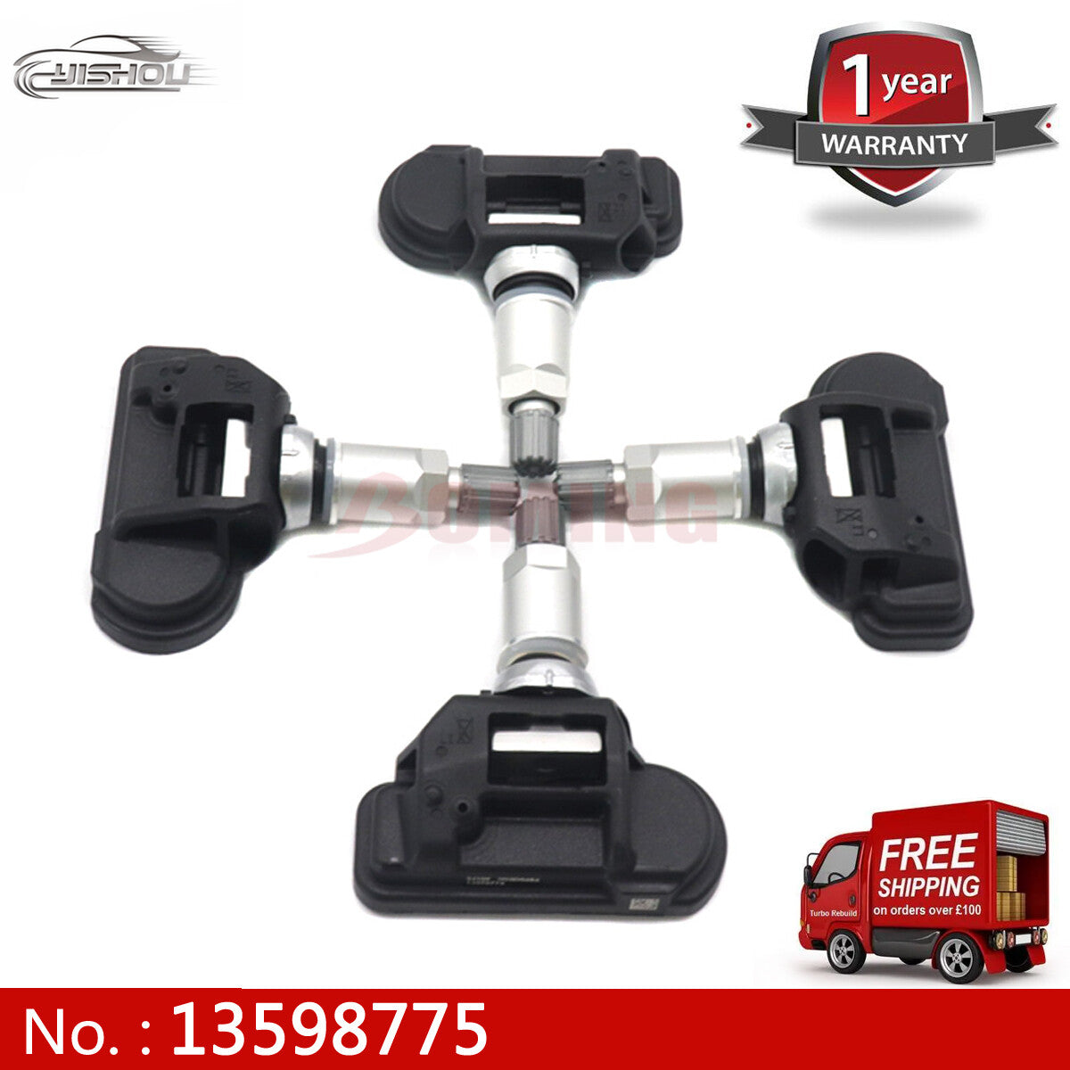 13598775 Tire Pressure Sensor 4-Piece TPMS for General Motors for Chevrolet Silverado for GMC 433MHz